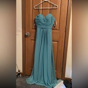 Bill Levkoff Strapless Teal Dress